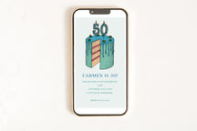 50th Birthday Cake - Digital Invitation