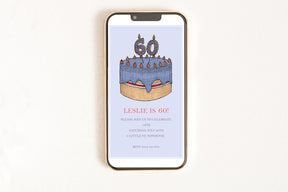 60th Birthday Cake - Digital Invitation