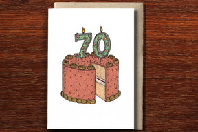 Seventieth Birthday Cake - 70th Birthday Card