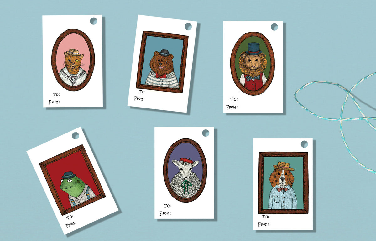 Animal Portrait Gift Tags