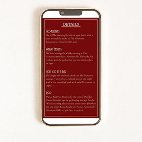Digital invitation of a bachelor party 