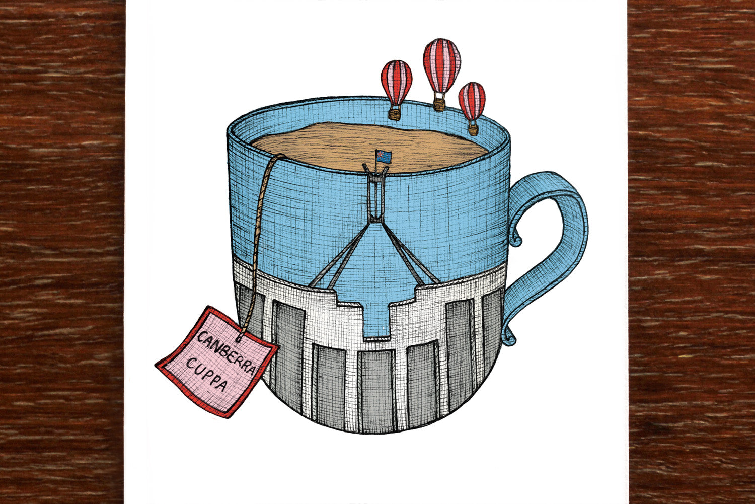 Teacup Canberra - Greeting Card