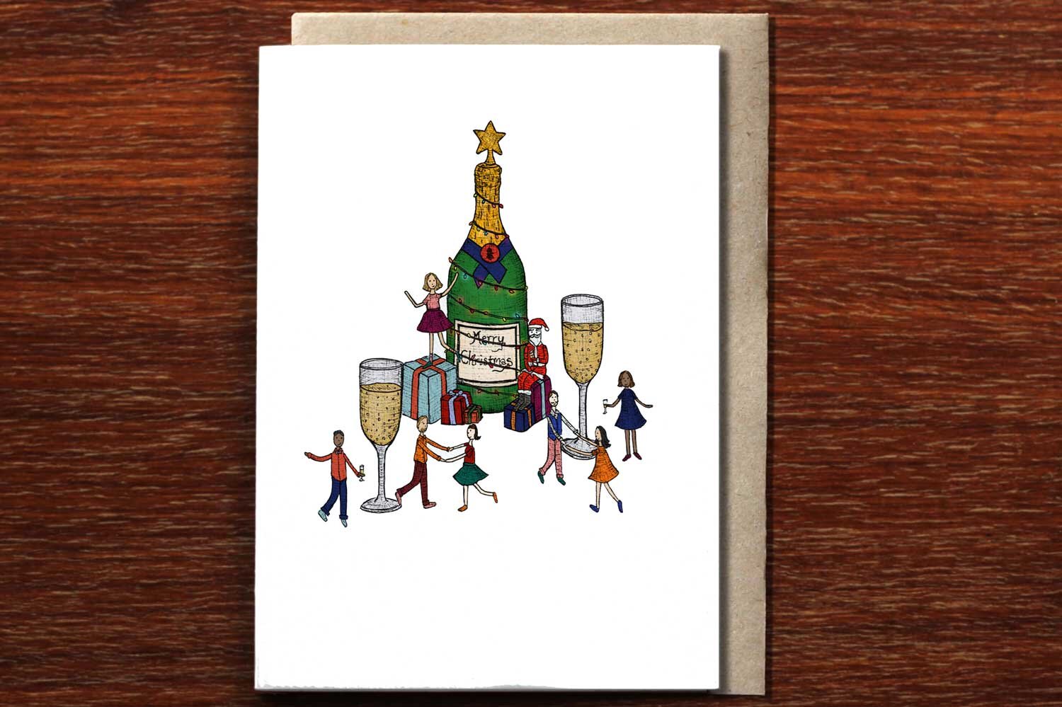 Champagne Christmas Party - Christmas Card