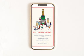 Christmas Party Champagne - Digital Invitation