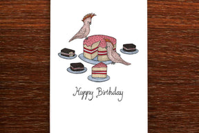 Cockatoos and Cake - Australian Birthday Card