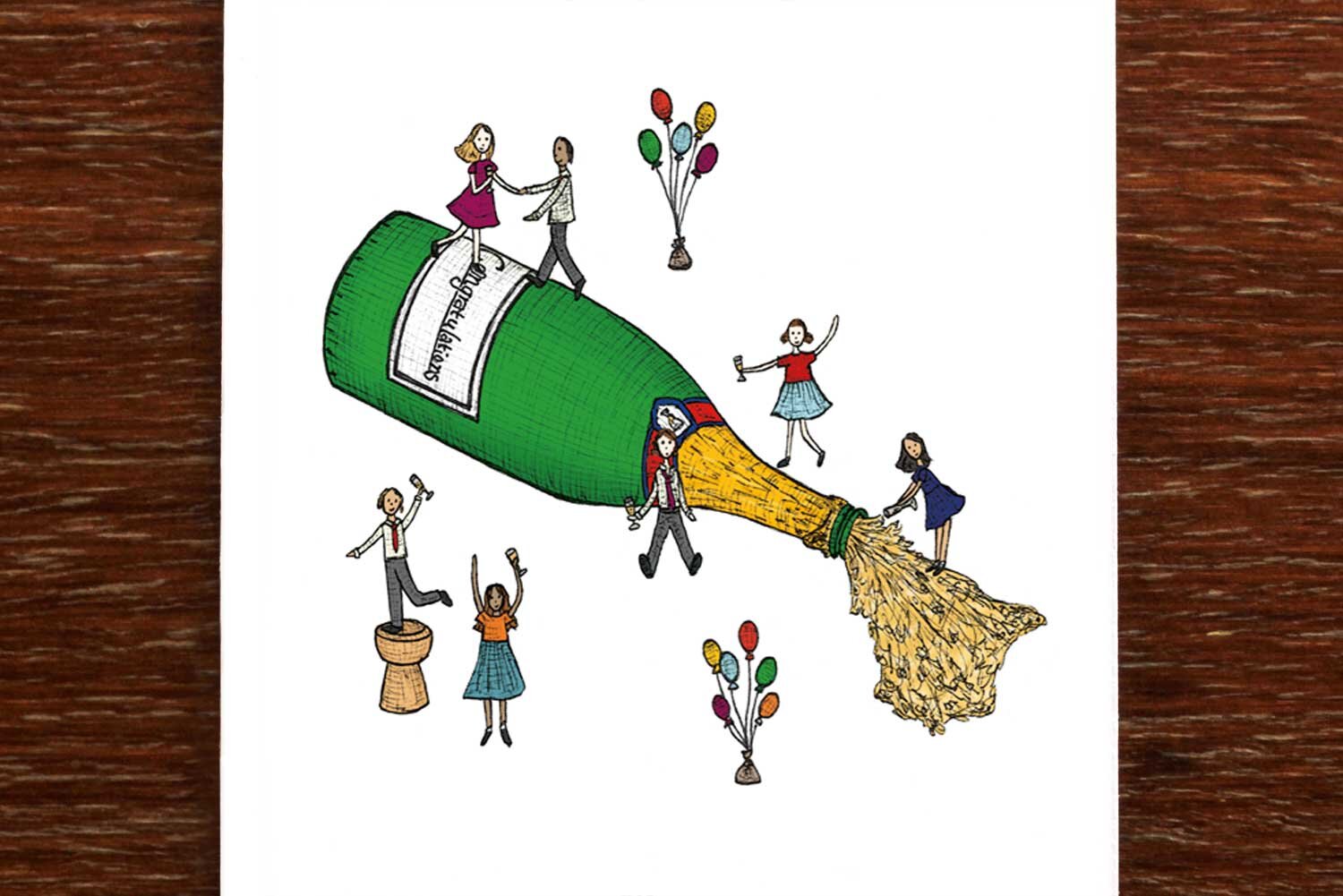 Champagne Congratulations Party - Congratulations Card