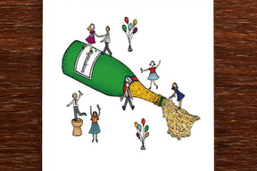 Congratulations Champagne Party - Greeting Card