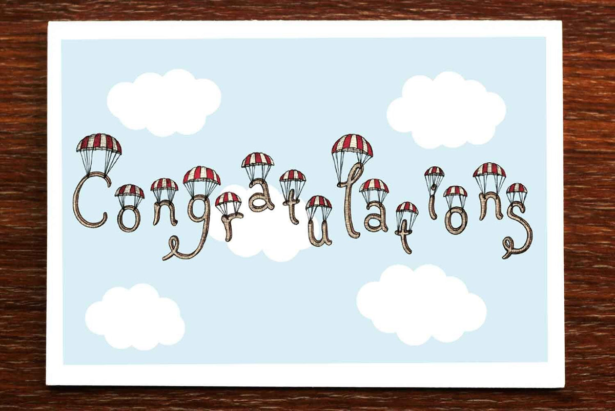 Congratulations in the Clouds - Card for Newborn