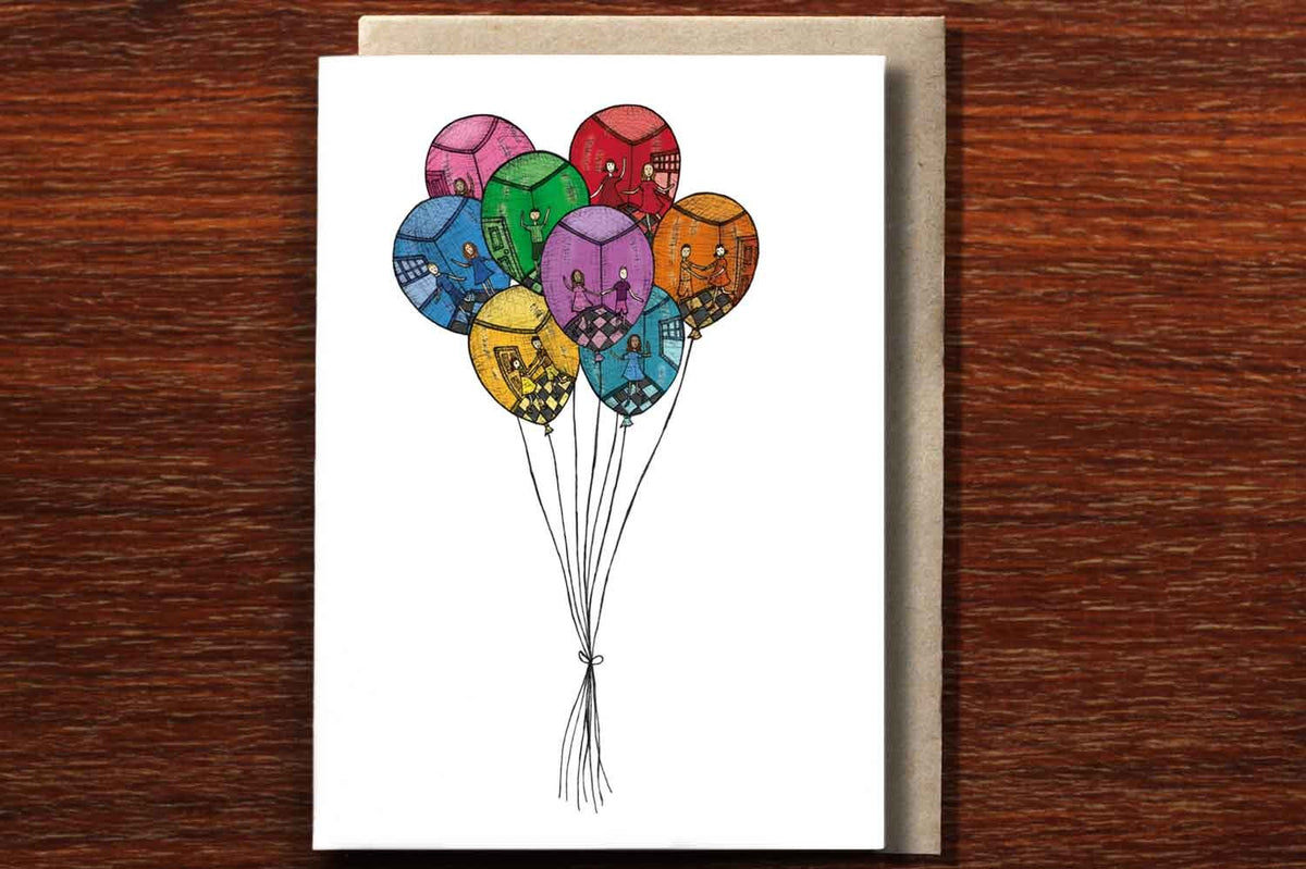 Dancing in Balloons - Greeting Card