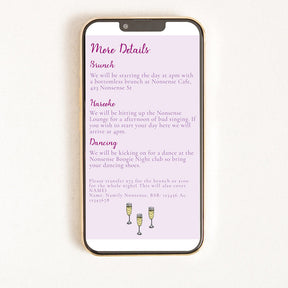 Digital invitation for a disco themed hens party