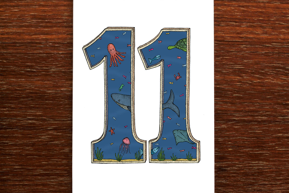 Number Eleven - 11th Birthday Card