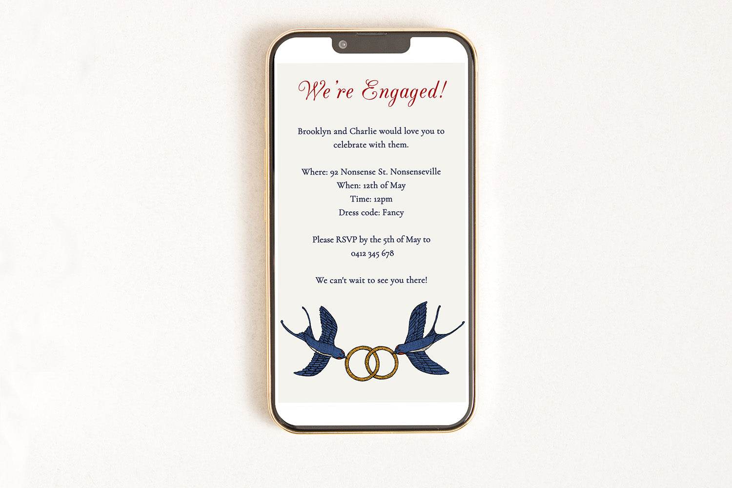 Engagement Birds - Digital Invitation