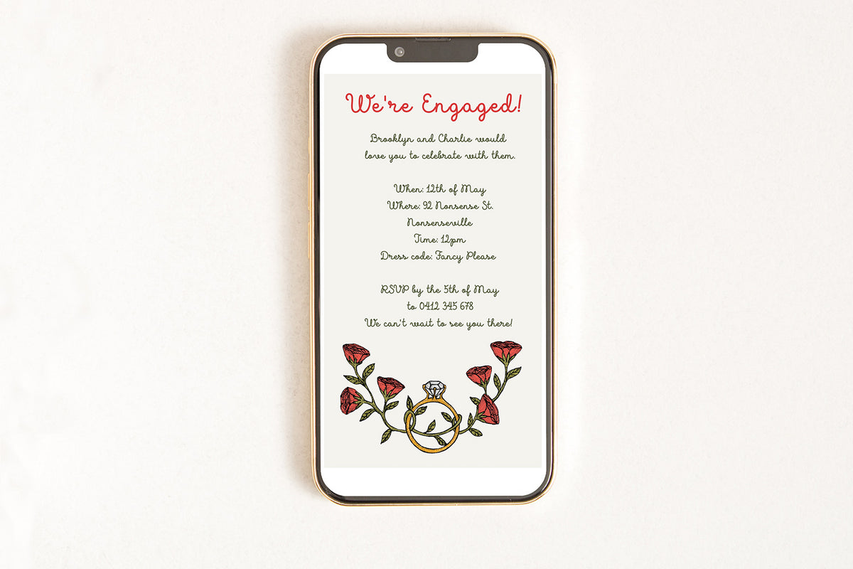 Engagement Florals- Digital Invitation