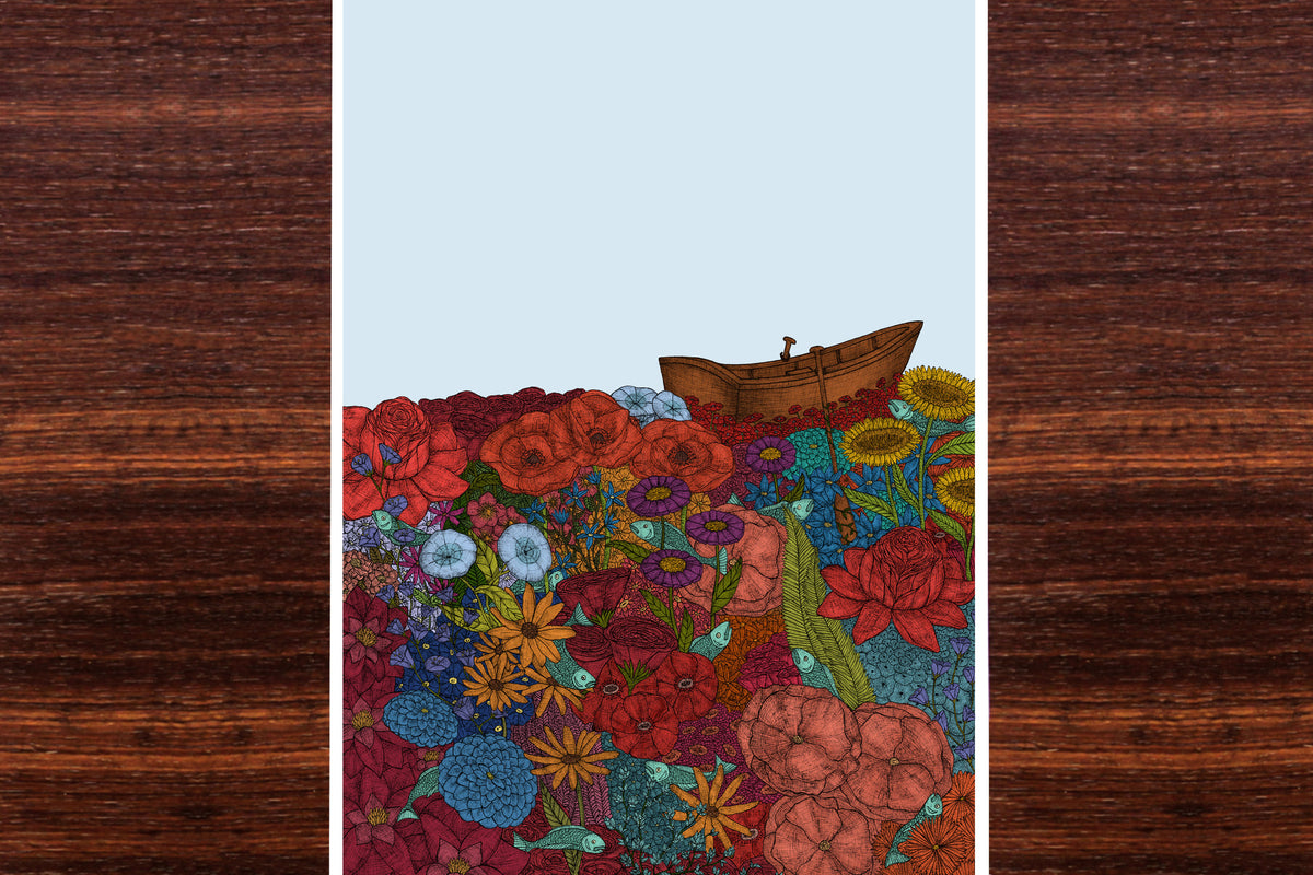 Floating on Flowers - Art Print