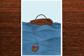 Gift Basket on a Boat - Greeting Card