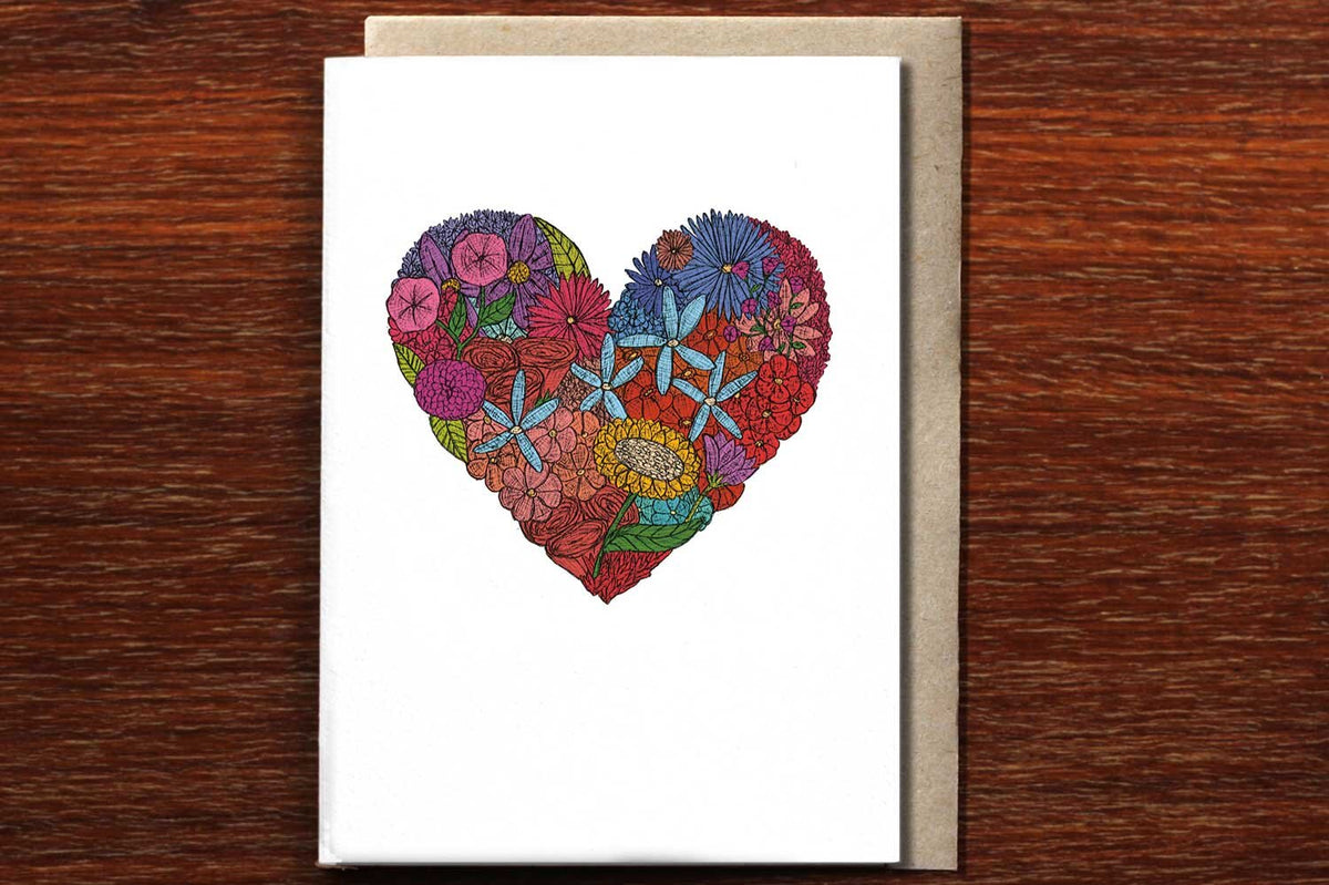 Heart of Flowers - Loving Card