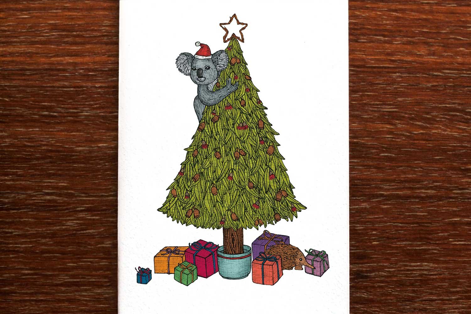 Koala Christmas Tree - Christmas Card