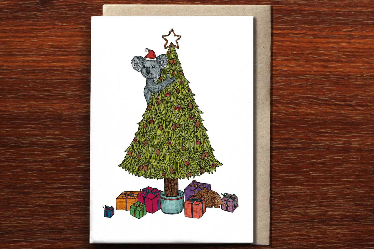 Koala Christmas Tree - Christmas Card