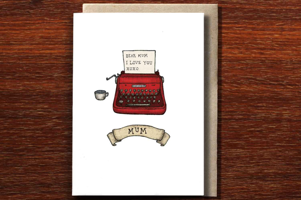 Mum Typewriter - Mother's Day Card