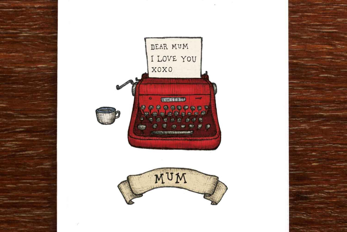 Mum Typewriter - Mother's Day Card