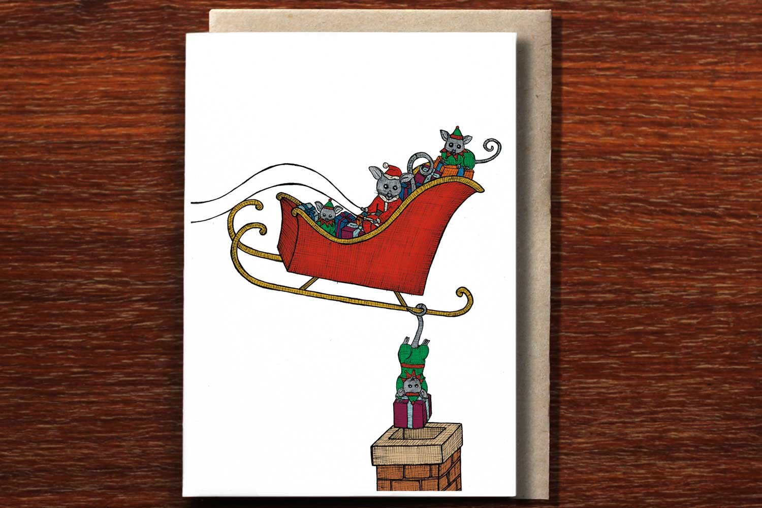 Possum Santa - Christmas Card