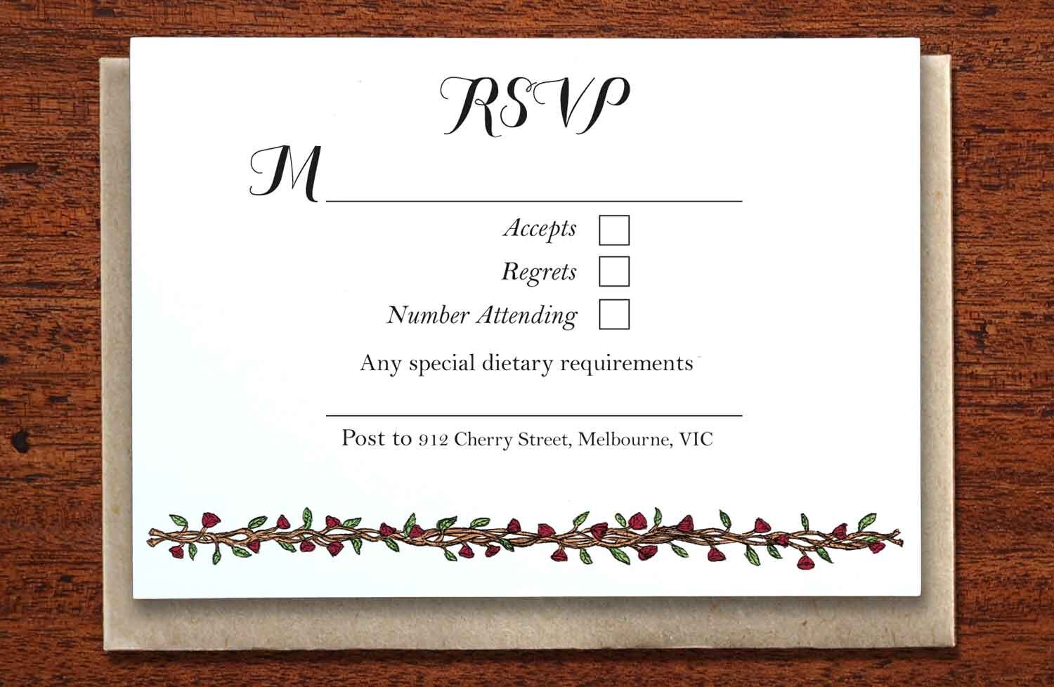 Floral Vine - Wedding Invitation Complete Set