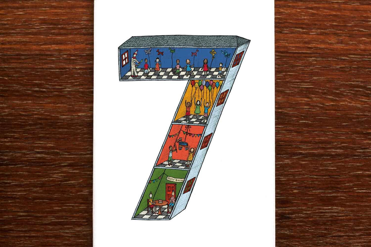 Number Seven - 7th Birthday Card