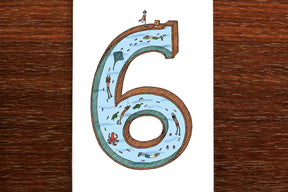 Number Six - 6th Birthday Card