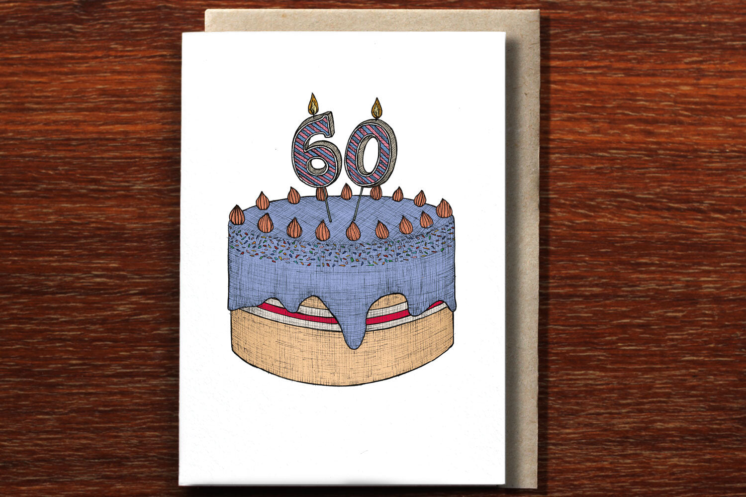 Sixtieth Birthday Cake - 60th Birthday Card