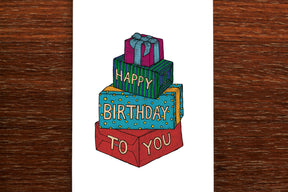 Stack of Gifts - Happy Birthday Card