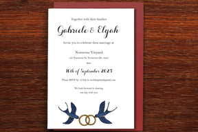 Flying Swallows - Wedding Invitation