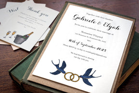 Flying Swallows - Wedding Invitation