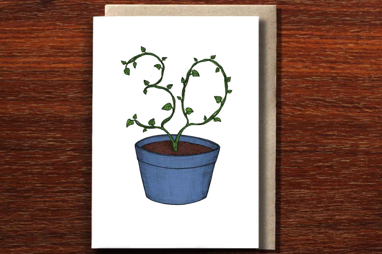 Thirtieth Birthday Plant - 30th Birthday Card