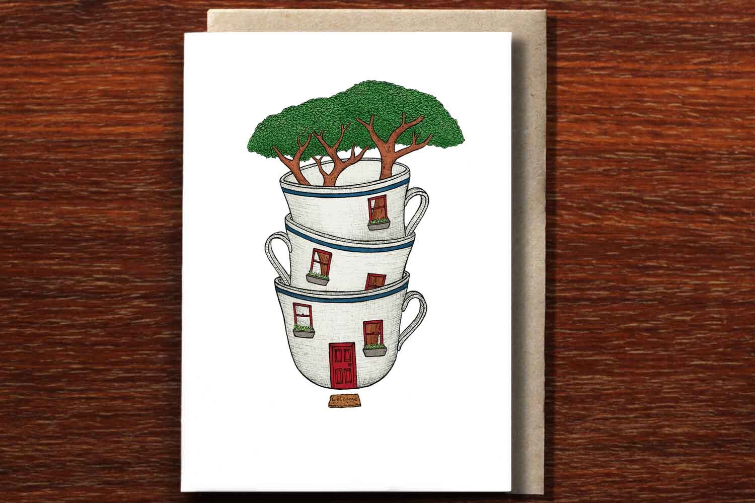 Tree in a Teacup  - Greeting Card