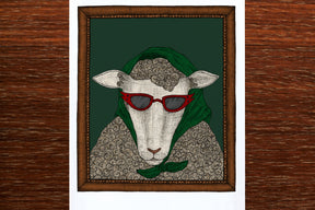 Vivian sheep art head close up
