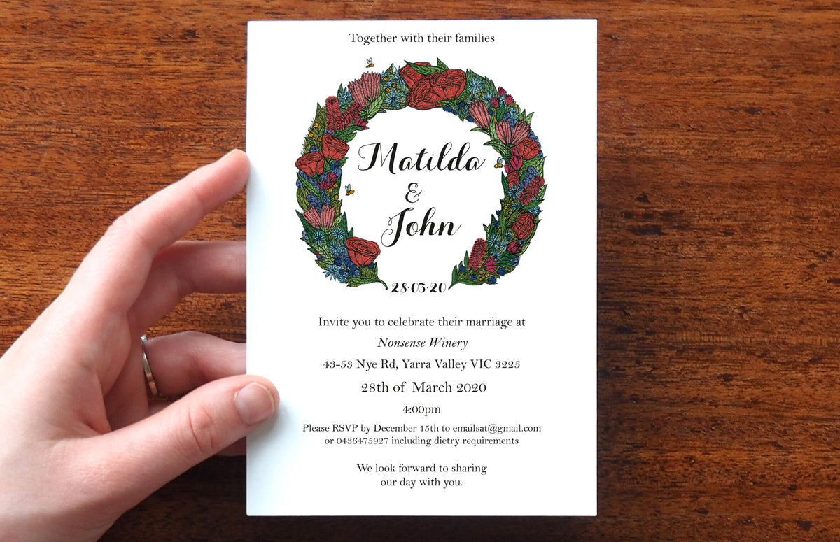 Native Wreath - Wedding Invitation