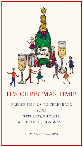 Christmas Party Champagne - Digital Invitation
