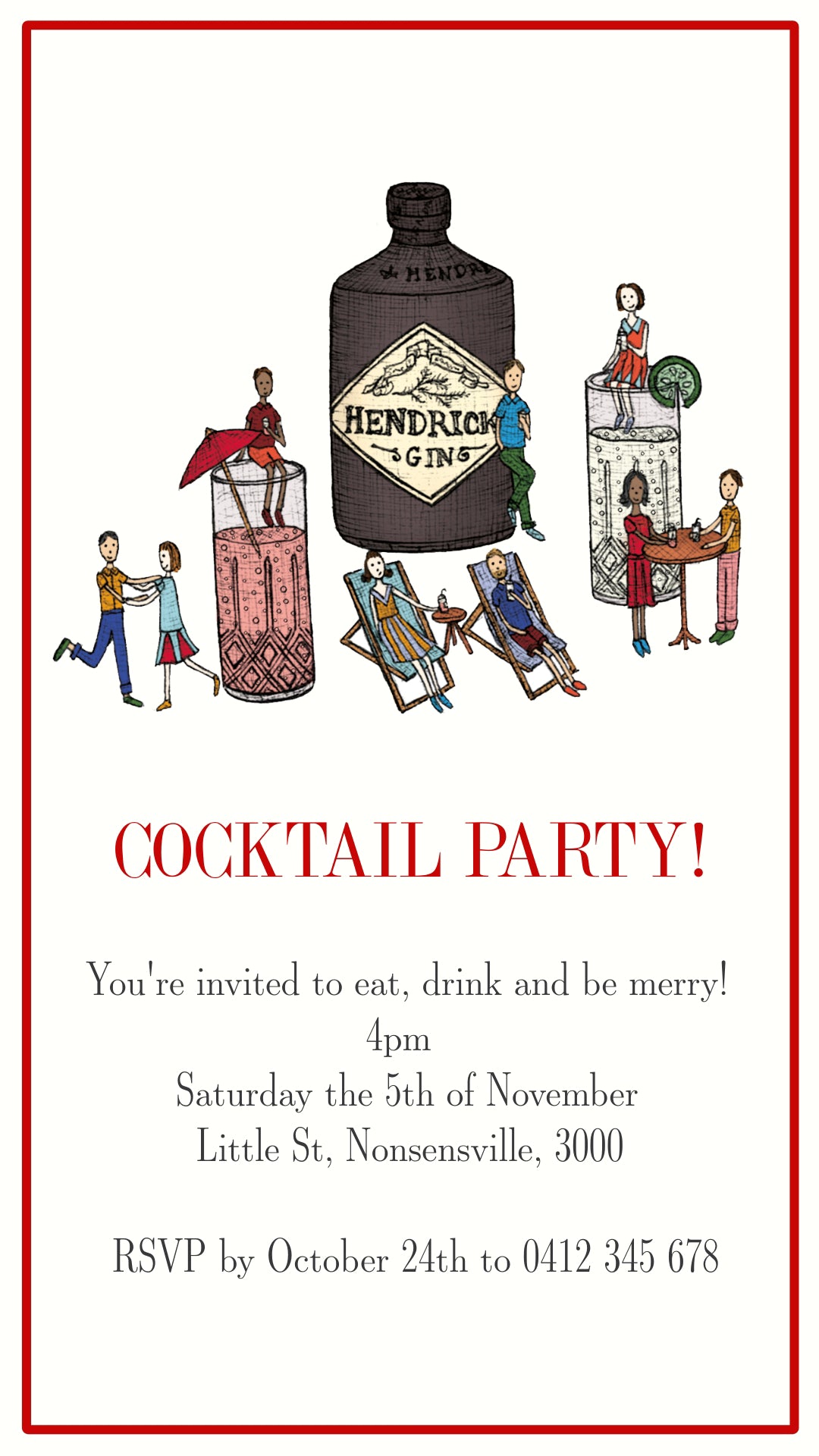 Gin Cocktail Party - Digital Invitation