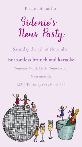 Bachelorette Party Disco - Digital Invitation