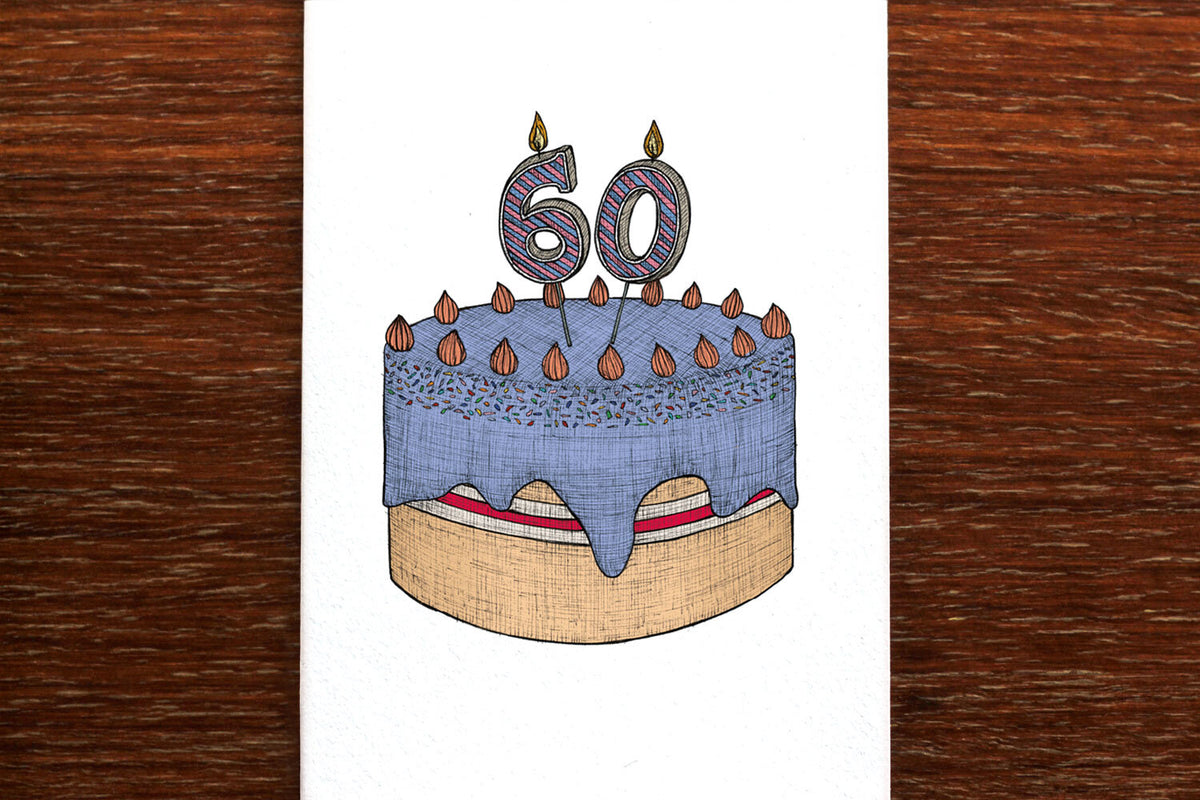 Sixtieth Birthday Cake - 60th Birthday Card