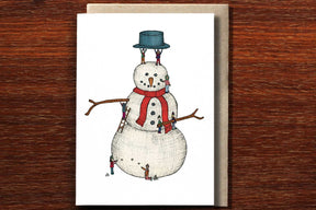 Building a Snowman - Christmas Card