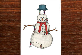 Building a Snowman - Christmas Card