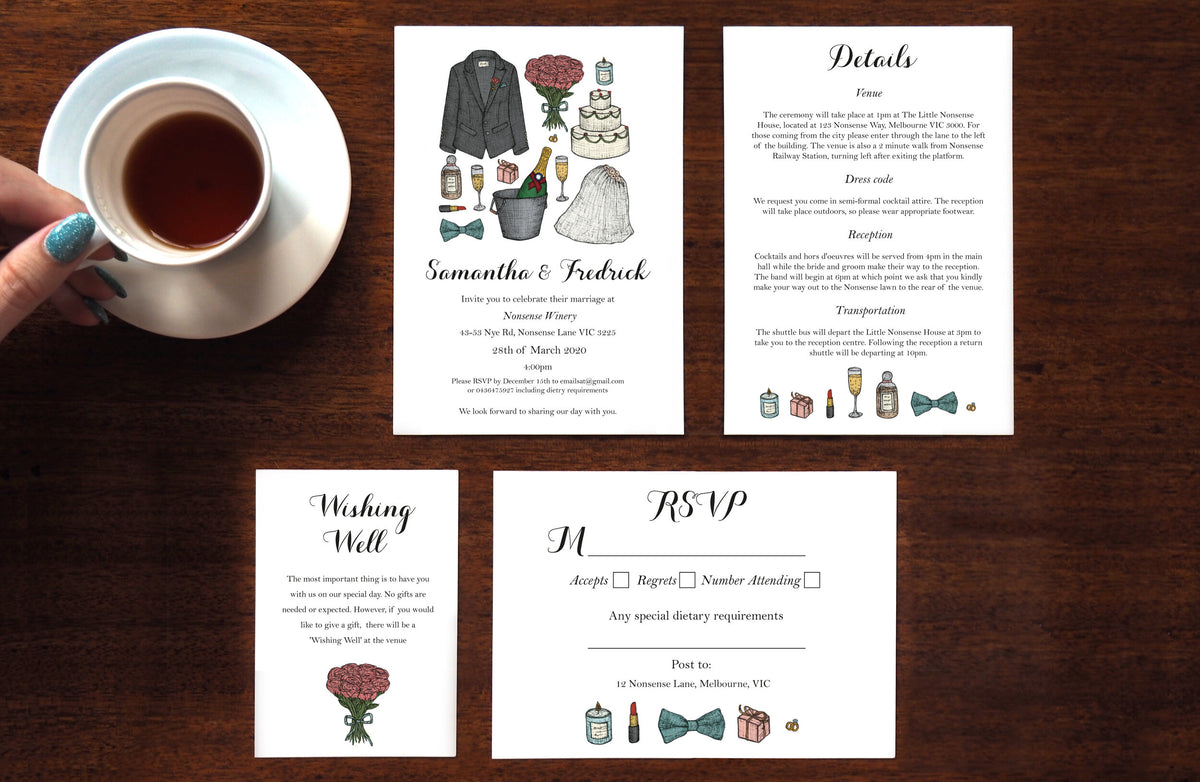 Keepsakes - Wedding Invitations Complete Set