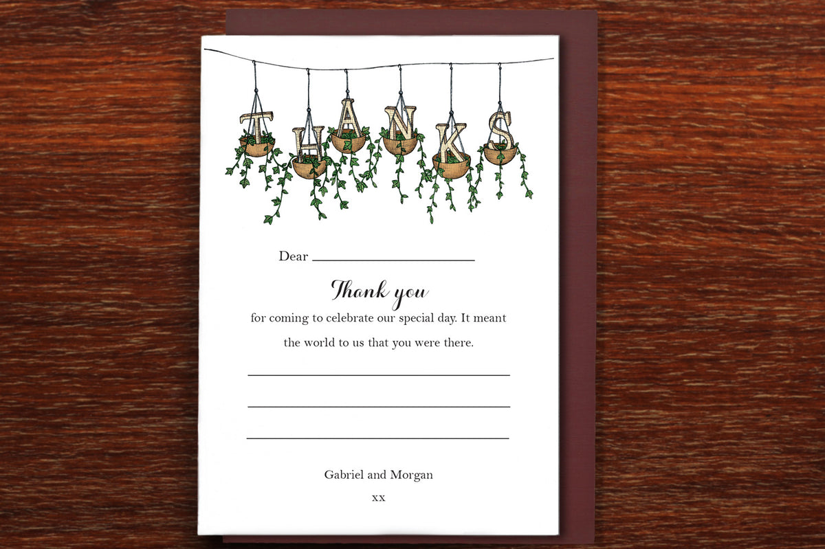 Hanging Plants - Wedding Thank you