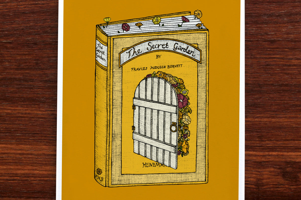 The Secret Garden art on a wooden backdrop