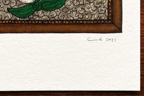 Sheep art close up of artist signature