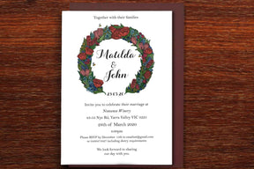 Native Wreath - Wedding Invitation Complete Set